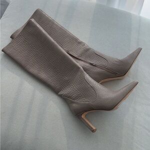 New Croc-Embossed Knee-High Boots